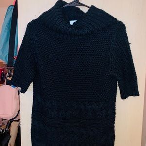 LOFT black short-sleeved turtleneck sweater